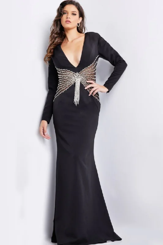 Jovani 26317 Fitted Long Beaded Mermaid Formal Evening Dress