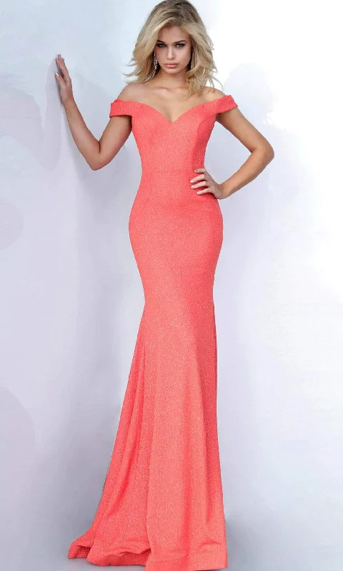 JVN by Jovani - JVN00351 Off Shoulder Jersey Mermaid Gown