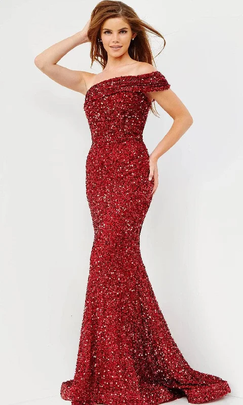 JVN by Jovani JVN23116 - One Shoulder Sequin Prom Dress