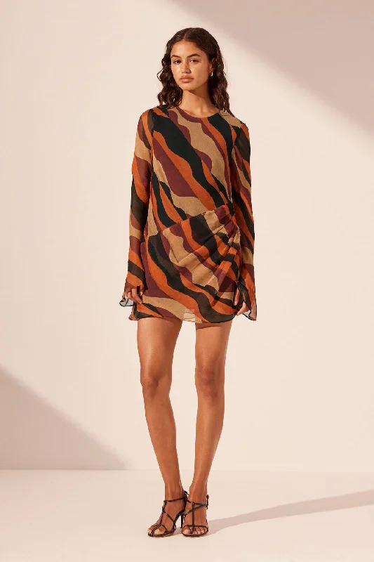 Fashionista’s Dream Dress ANITA LONG SLEEVE GATHERED MINI DRESS