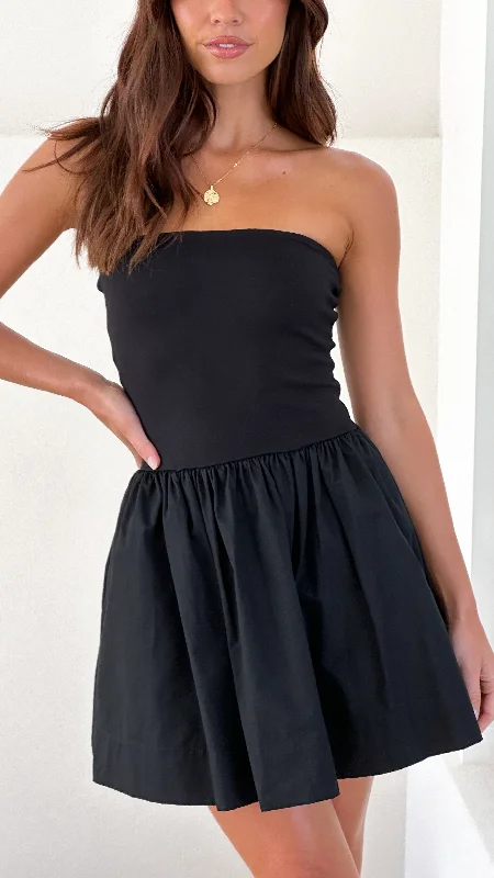 Elegant Cocktail Gown Christel Mini Dress - Black