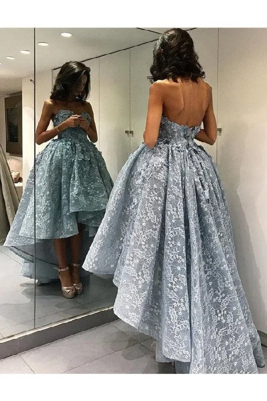 Ruched Satin Dress High Low Lace Prom Dresses Homecoming Cocktail Graduation Dresses,DP388 Ruched Satin Dress High Low Lace Prom Dresses Homecoming Cocktail Graduation Dresses,DP388