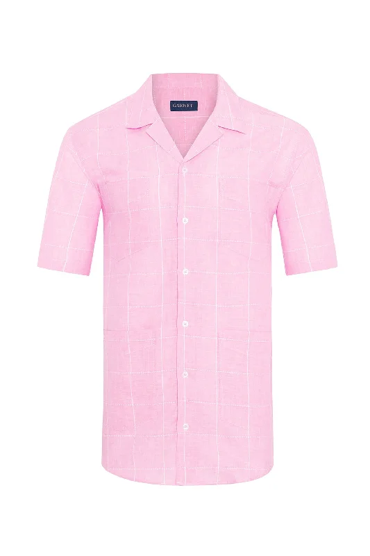 Linen Checker Short Sleeve Shirt