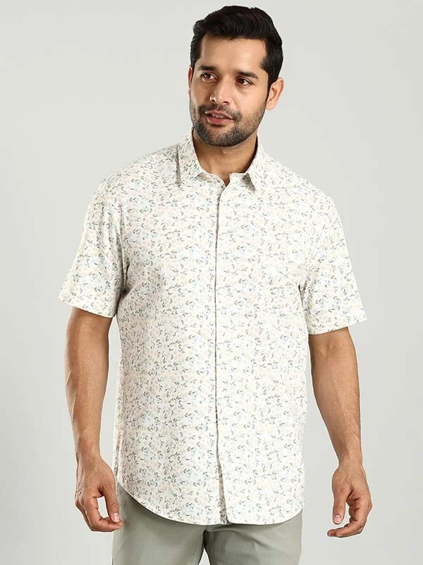 Men Printed Half Sleeve Cotton Blend Shirt