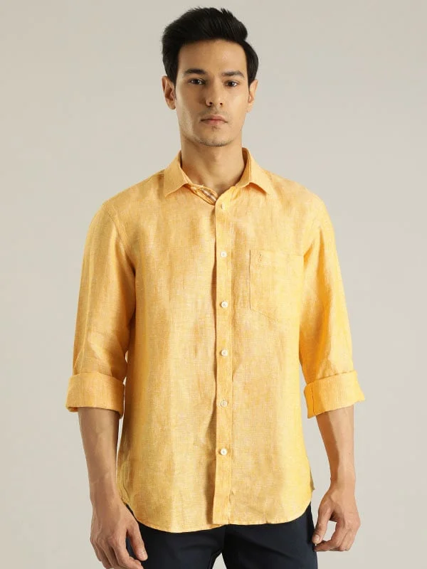 Men Solid Full Sleeve Linen Shirt