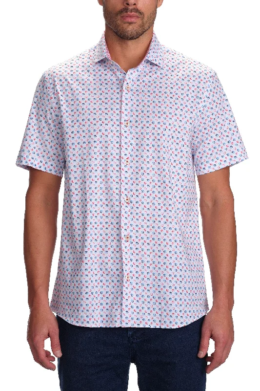 Red Blue Stretch Short Sleeve Shirt