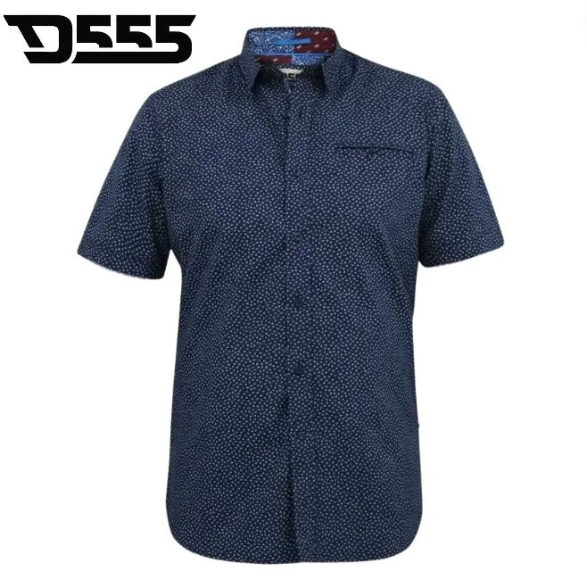 Duke Brody Micro Print Navy Shirt Navy