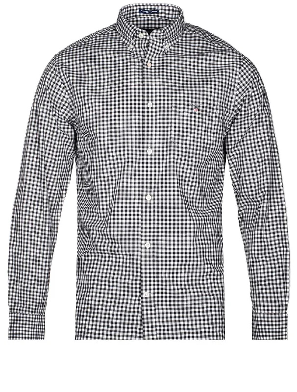 Regular Fit Broadcloth Buttondown Gingham Shirt Black