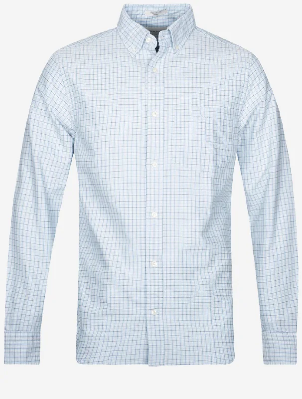 Regular Tattersall Oxford Shirt Capri Blue