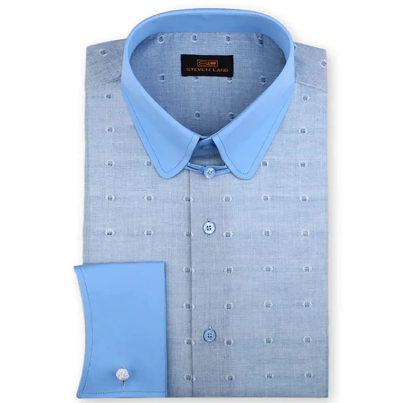 Steven Land | Melange Dot Shirt | Club Collar With Tab/Dw1829