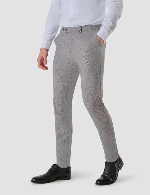 Essential Suit Checked Pants Slim Sterling Grey