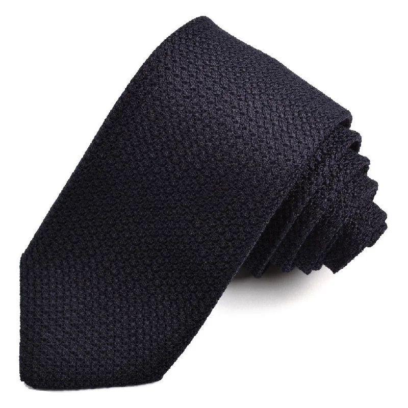 Solid Garza Grossa Grenadine Italian Silk Tie in Navy by Dion Neckwear