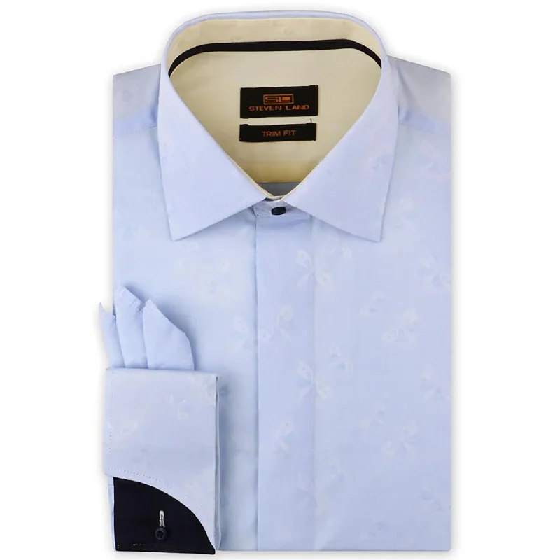 Ta1908 Steven Land | Dress Shirt  Trim Fit | Spread Collar | Shaped Convertible Cuff